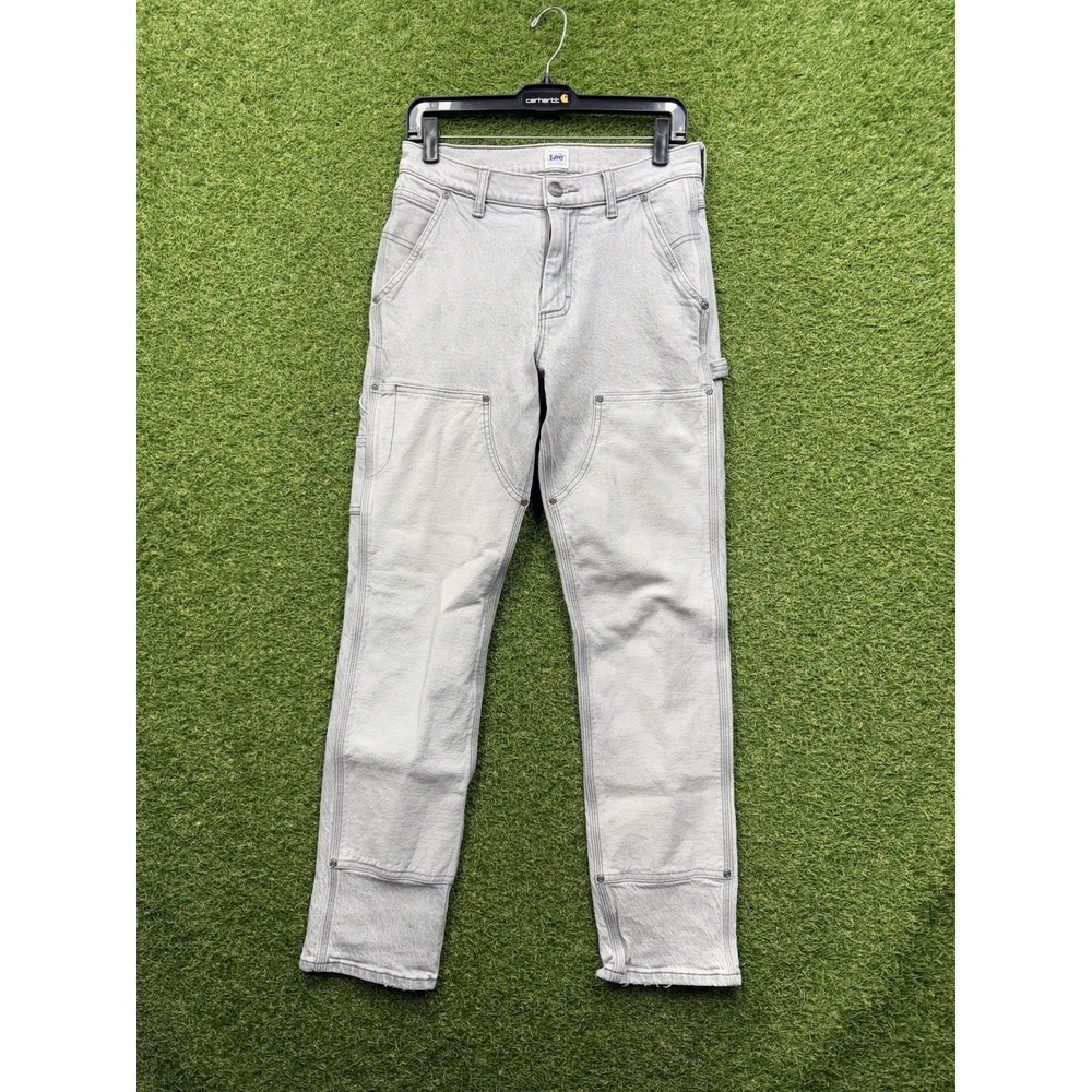 Lee Double Knee Carpenter Pants Mens 30x32 Grey Workwear Slim Fit Vintage y2k